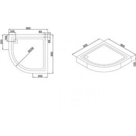 Душевой поддон Black&White Stellar Wind QC-09H
