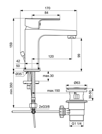 Смеситель для раковины Ideal Standard Cerafine D BC491AA