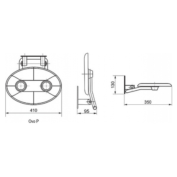 Сиденье для душа Ravak Ovo P Orange/Black B8F0000044