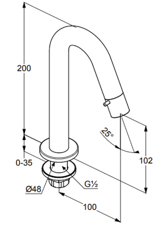 Встраиваемый вентиль Kludi Bozz 380160530