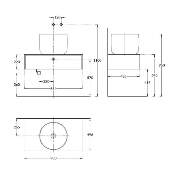 Тумба под раковину Kerama Marazzi Magica MA.90.1\MGR.M