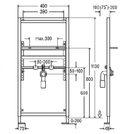 Инсталляция для подвесного умывальника Viega Eco Plus 641023