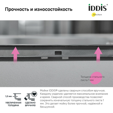 Мойка IDDIS Haze 490*510 сатин (HAZ49S0i77)