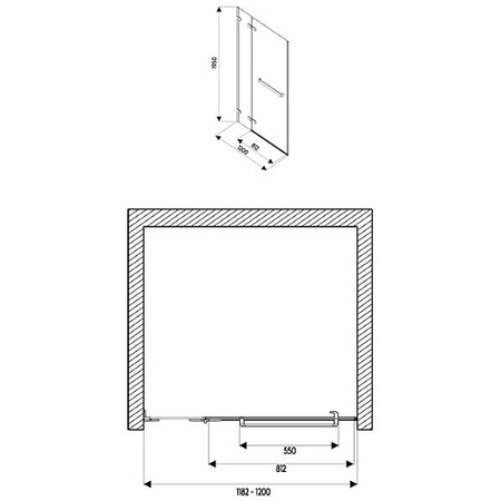 Двери распашные Kolo Next, релинг, Reflex (левые) HDRF12222R03L