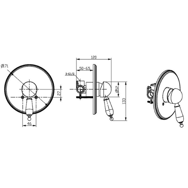 Смеситель для душа Boheme Tradizionale Chromo 265-BLC