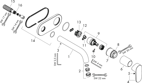 Смеситель для раковины Hansgrohe Vernis Blend 71576000 хром