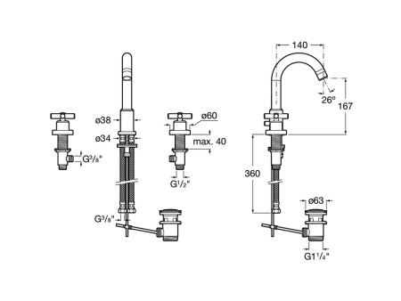 Смеситель для раковины Roca Loft 5A4443C00