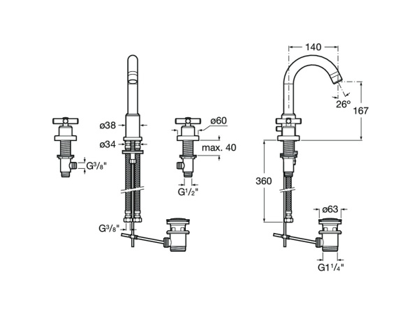 Смеситель для раковины Roca Loft 5A4443C00