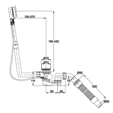Слив-перелив для ванн Bette Silhouette B601-901 для нестандартных ванн