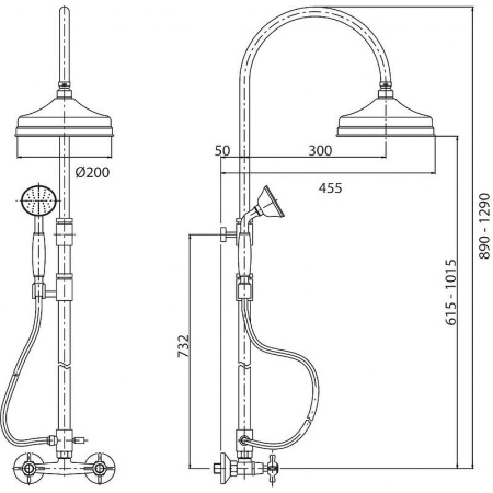 Душевая система Cezares Lord LORD-CD-03/24-M
