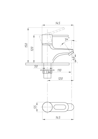 Смеситель для раковины ПСМ-Профсан  ПЛЮС PSM-740-008