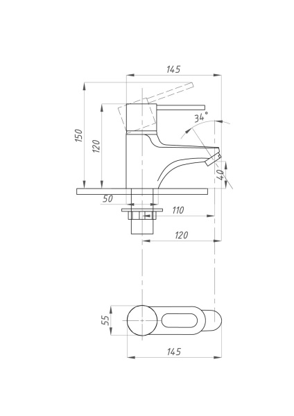 Смеситель для раковины ПСМ-Профсан  ПЛЮС PSM-740-008