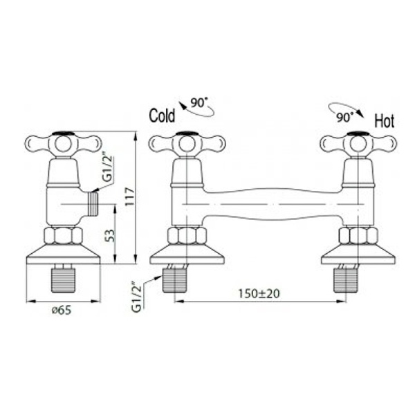 Смеситель для душа Cezares Retro RETRO-C-D-BLC