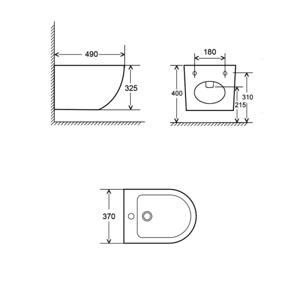 Биде подвесное AQUAme AQM2102MB черное матовое