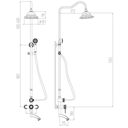 Душевая стойка Lemark Jasmine (LM6662ORB)