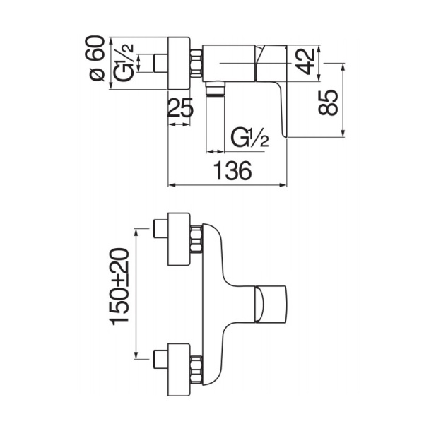 Смеситель для душа Nobili Acquaviva VV103130WM