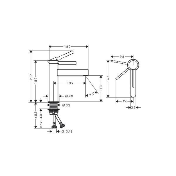 Смеситель для раковины Hansgrohe Finoris CoolStart 76024700 матовый белый