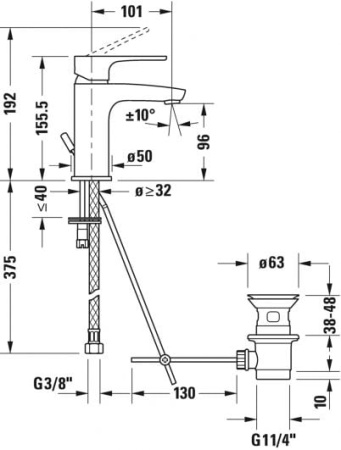Смеситель Duravit B11010001010