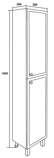 Пенал Runo белый правый Римини (00-00001253)