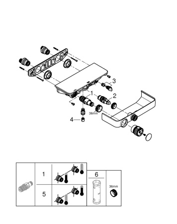 Термостатический двухрычажный смеситель для душа Grohe Grohtherm SmartControl 34719 000 (34719000) хром