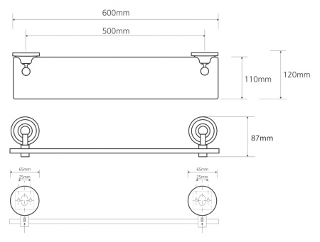 Полочка стеклянная Bemeta Retro 144102247