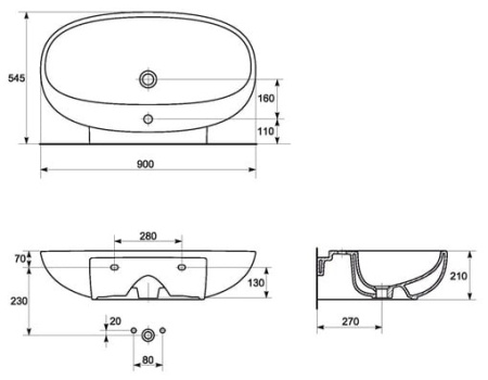 Раковина Cersanit KIOTO O-UM-KIO90/1