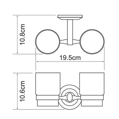 Стакан для зубных щеток двойной WasserKRAFT Rhein K-6228DO