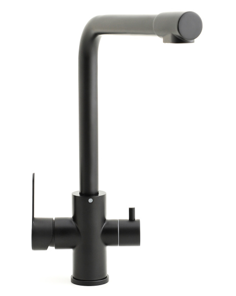Смеситель для кухни однорычажный с каналом для питьевой воды Orange Steel M99-008b черный