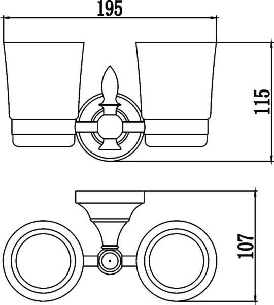 Держатель для двух стаканов Savol 68b S-06868B