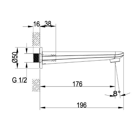 Излив для ванны Villeroy & Boch O.Novo Start TVT10550511061