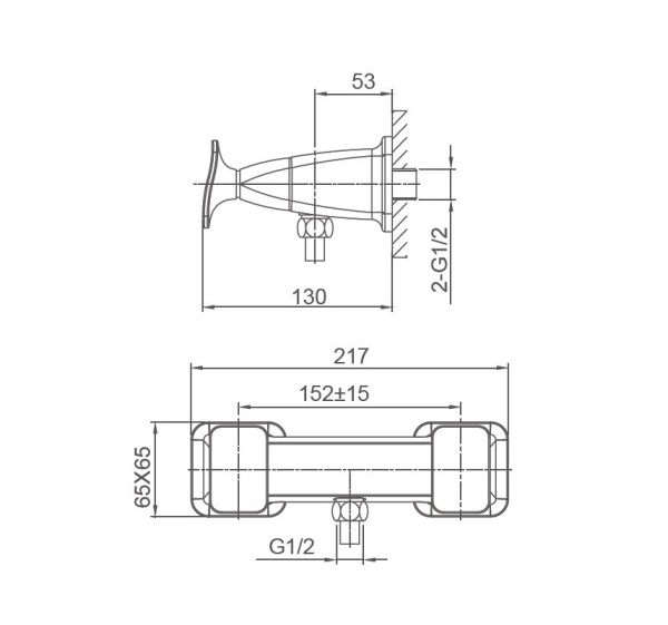 Смеситель для душа WONZON & WOGHAND SHAKESPEARE, темное золото WW-654101-DG