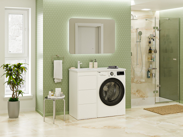 Тумба с раковиной под стиральную машину Brevita Grafit 40 УТ000014840