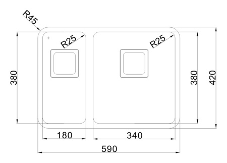 Кухонная мойка (59х42) Oulin OL-0369L
