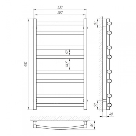 Электрический полотенцесушитель Laris Гранд П8