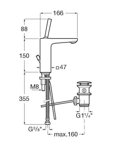 Смеситель для раковины Roca Pals 5A306DC00