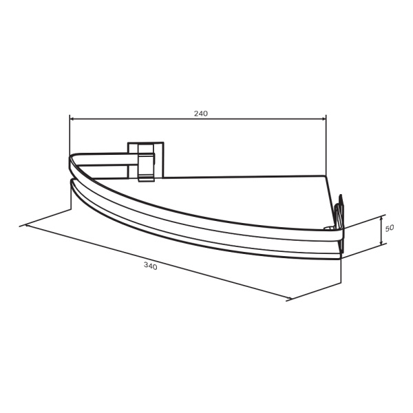 Полка  угловая стеклянная Am.Pm Sense L A7456100