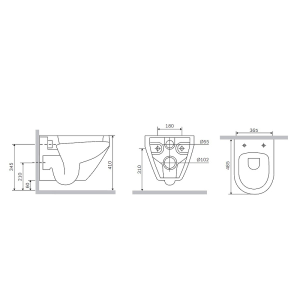 Комплект унитаза с инсталляцией AM.PM Spirit V2.0 FlashClean IS47031.701700