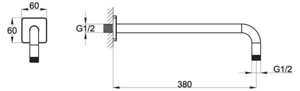 Кронштейн для верхнего душа BelBagno CARIN CAR-DAT-CRM