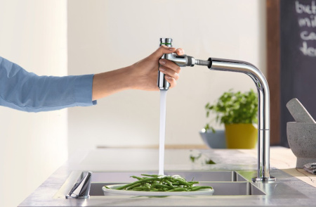 Смеситель для кухни Hansgrohe Metris Select M71 73819000 хром