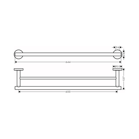 Двойной держатель для банных полотенец Hansgrohe Logis Universal 41712000 хром