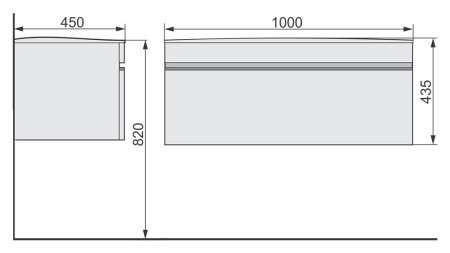Тумба под раковину RAVAL Hotte 100 подвесная белая Hot.01.100/P/W