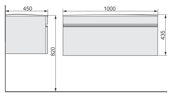 Тумба под раковину RAVAL Hotte 100 подвесная белая Hot.01.100/P/W