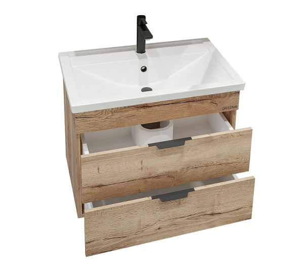 Тумба подвесная Grossman ФОРТА-70 см 107003. с 2-я ящ, дуб галифакс