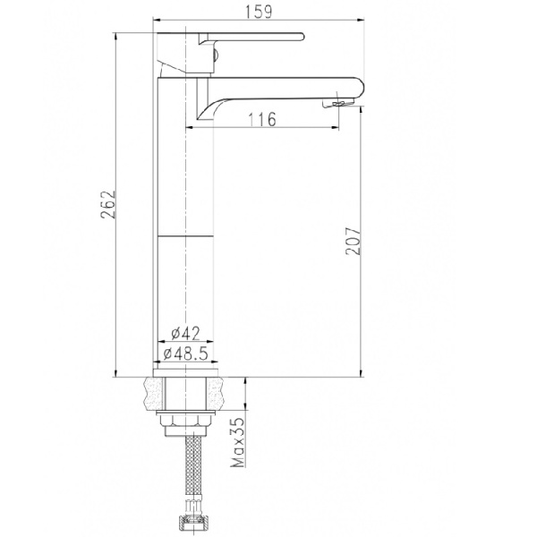 Смеситель для раковины высокий Cersanit BRASKO 63024