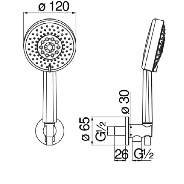 Душевой набор Nobili Rubinetterie AD146/47WM Душевой набор Nobili Rubinetterie AD146/47WM