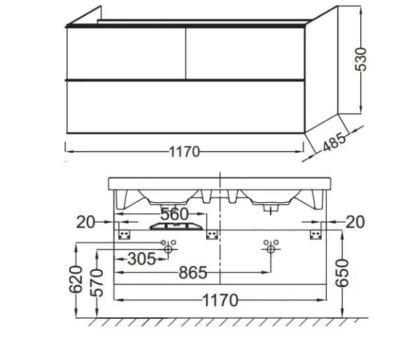 Тумба под раковину Jacob Delafon Odeon Up 117 EB892RU-J5, белый лак