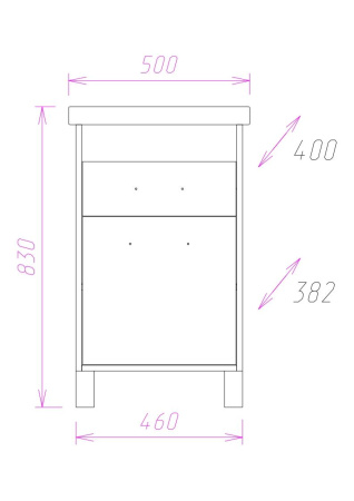Тумба под раковину напольная Onika Натали 50 105016