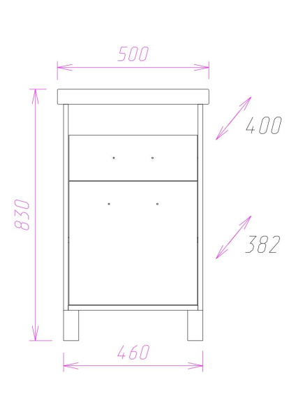 Тумба под раковину напольная Onika Натали 50 105016