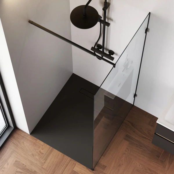 Душевая перегородка 100 см Am.Pm X-Joy W94WI-100-F1-BTE черный матовый