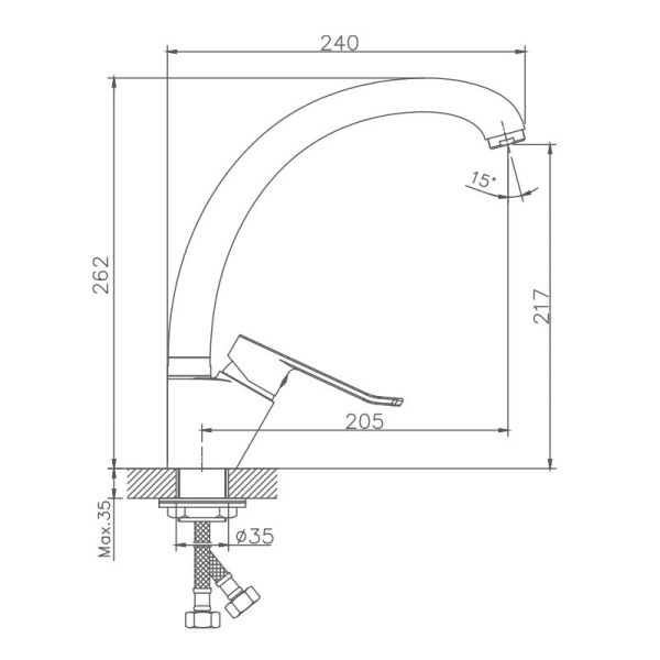 Смеситель для кухни Haiba HB41556-2